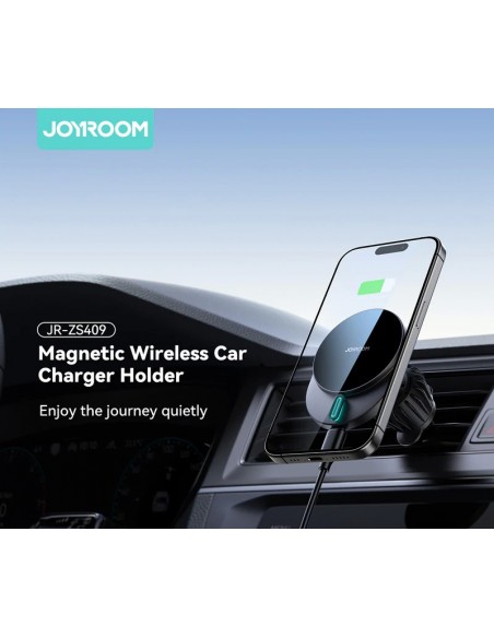 Automobilinis laikiklis-įkroviklis Joyroom JR-ZS409 MagSafe 15W juodas