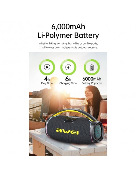 Bluetooth nešiojamas garsiakalbis Awei KA16 60W juodas