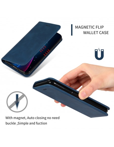 Dėklas Business Style Samsung S721 S24 FE tamsiai mėlynas