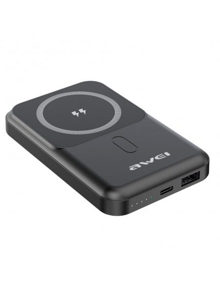 Išorinė baterija Power Bank Awei P139K 22.5W Magnetic Wireless 10000mAh juoda