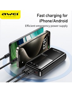 Išorinė baterija Power Bank Awei P13K PD20W/QC22.5W 20000mAh juoda 2