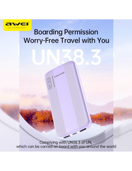 Išorinė baterija Power Bank Awei P20K 5V/2.4A 10000mAh juoda