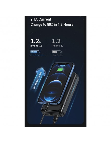 Išorinė baterija Power Bank Awei P6K 5V/2.1A 20000mAh juoda