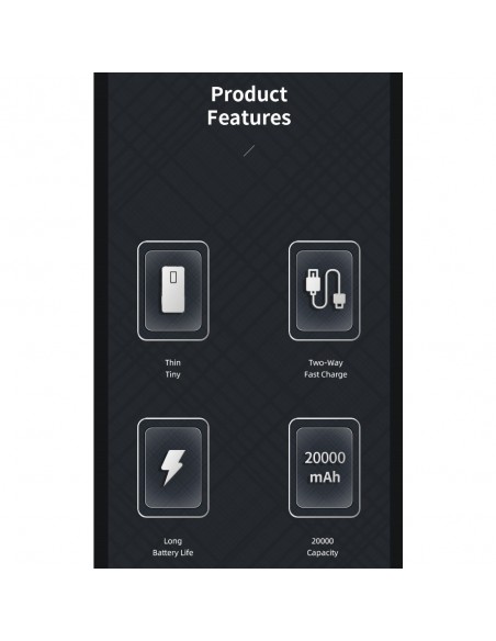 Išorinė baterija Power Bank Awei P6K 5V/2.1A 20000mAh juoda