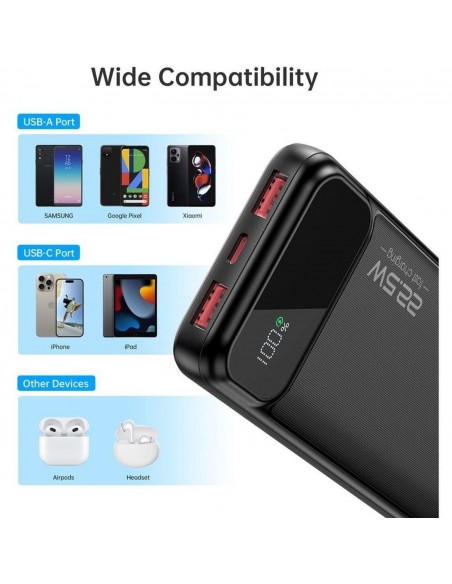 Išorinė baterija Power Bank Choetech B728 22.5W 10000mAh juoda