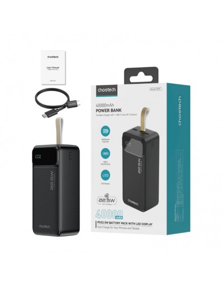 Išorinė baterija Power Bank Choetech B731 22.5W 40000mAh juoda