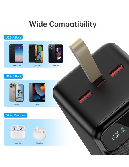 Išorinė baterija Power Bank Choetech B732 22.5W 50000mAh juoda