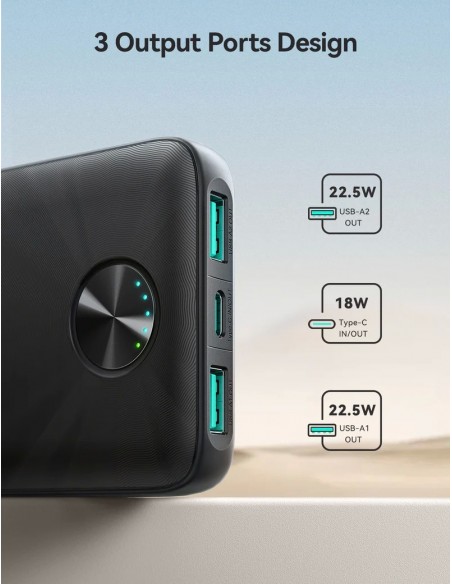 Išorinė baterija Power Bank Joyroom JR-PBF15 22.5W 10000mAh juoda