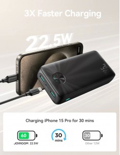 Išorinė baterija Power Bank Joyroom JR-PBF16 22.5W 20000mAh juoda 2