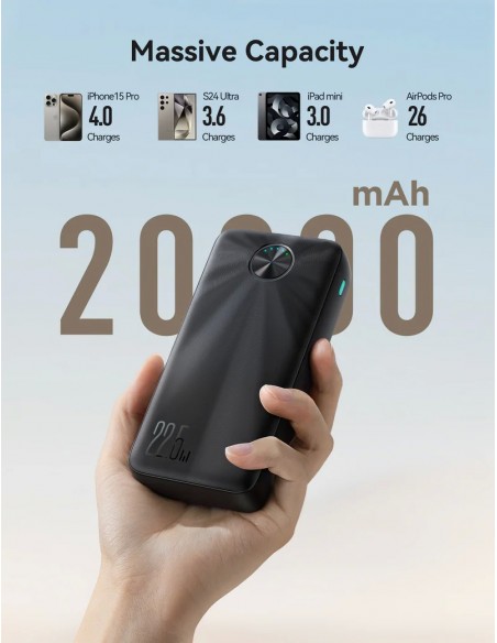 Išorinė baterija Power Bank Joyroom JR-PBF16 22.5W 20000mAh juoda