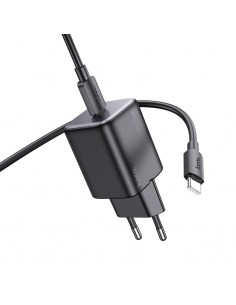 Įkroviklis Hoco N40 USB-C PD20W + USB-C to USB-C 1.0m juodas 2