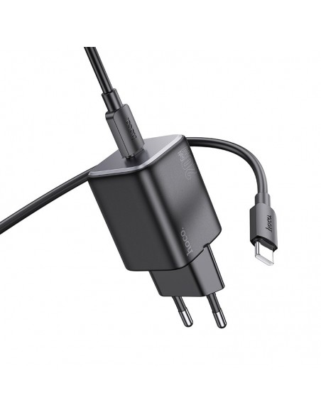 Įkroviklis Hoco N40 USB-C PD20W + USB-C to USB-C 1.0m juodas