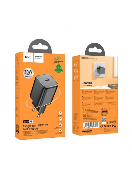 Įkroviklis Hoco N40 USB-C PD20W juodas
