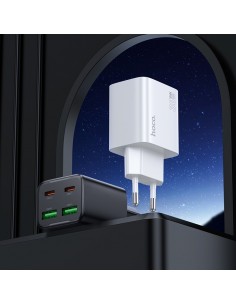 Įkroviklis Hoco N56 2xUSB-C/2xUSB-A PD30W + USB-C to USB-C cable 1.0m baltas 2