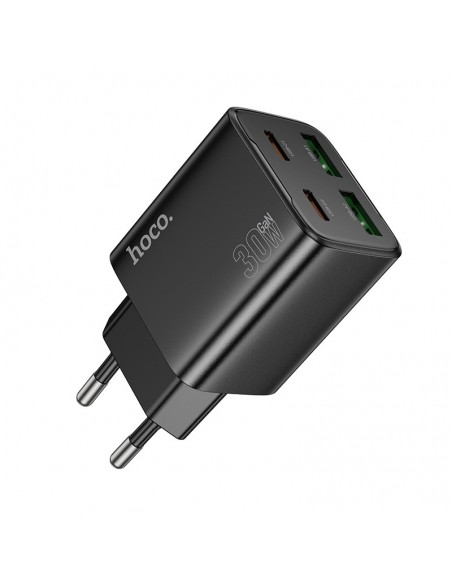 Įkroviklis Hoco N56 2xUSB-C/2xUSB-A PD30W juodas