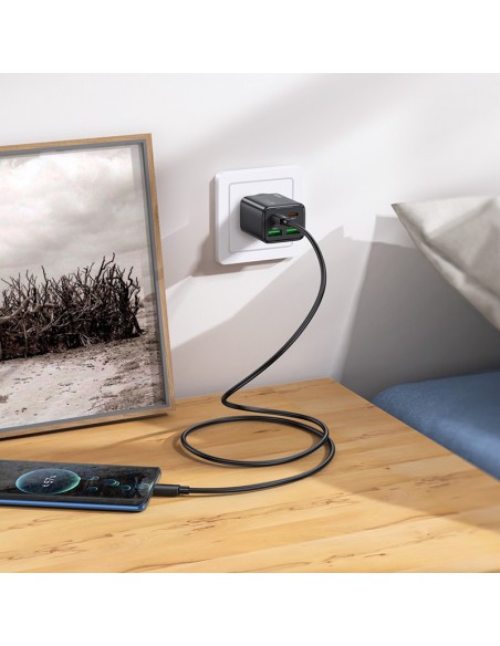 Įkroviklis Hoco N56 2xUSB-C/2xUSB-A PD30W juodas