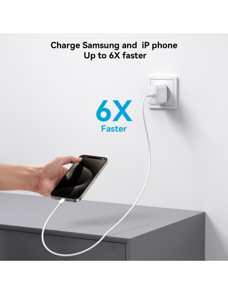 Įkroviklis Joyroom JR-TCF24 USB-C PD30W + USB-C to USB-C cable 1.0m baltas