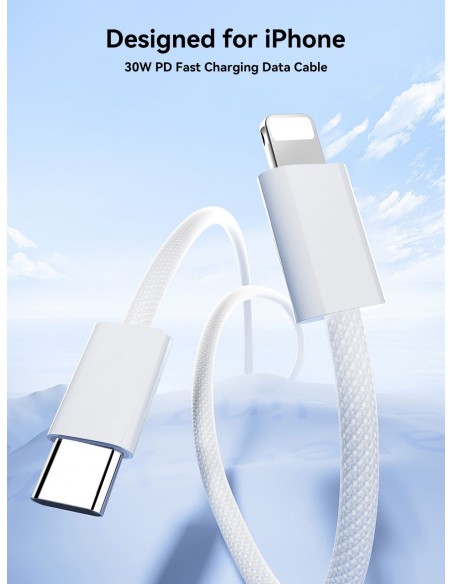 USB kabelis Joyroom S-A45 USB-C to Lightning 30W 1.2m baltas