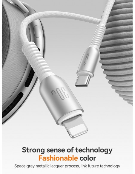 USB kabelis Joyroom S-A51 USB-C to Lightning 30W 1.2m pilkas