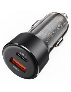 Automobilinis įkroviklis Acefast B12 60W USB-C/USB-A juodas