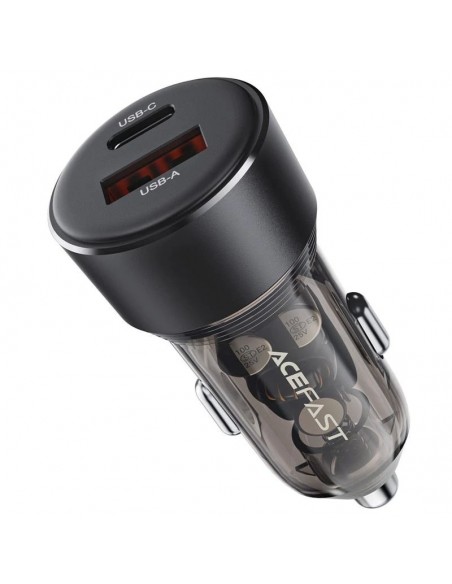 Automobilinis įkroviklis Acefast B12 60W USB-C/USB-A juodas