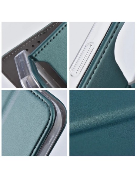 Dėklas Smart Magnetic Xiaomi Redmi 14C tamsiai žalias
