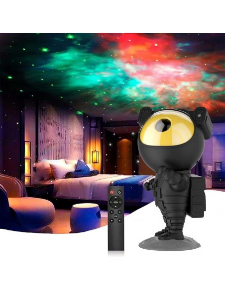 LED 3D galaktikų ir žvaigždžių projektorius Reach Astronaut, juodas