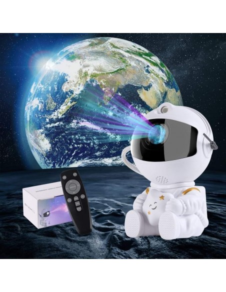 LED 3D galaktikų ir žvaigždžių projektorius Reach Mini Astronaut, baltas