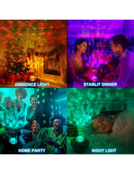 LED žvaigždžių projektorius Reach Starry Bowl, juodas