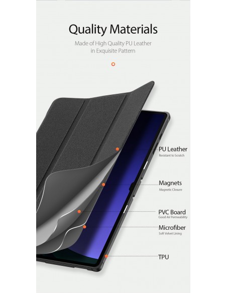 Dėklas Dux Ducis Domo Samsung X920 Tab S10 Ultra juodas