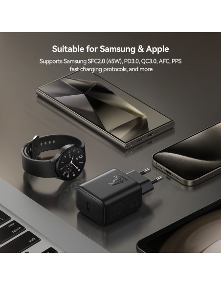 Įkroviklis Joyroom JR-TCG13 45W GaN USB-C juodas