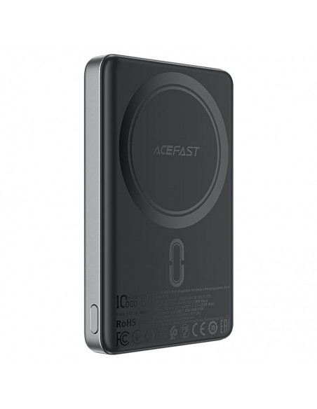 Išorinė baterija Power Bank Acefast M12-10000 PD20W Magnetic Wireless 10000mAh juoda