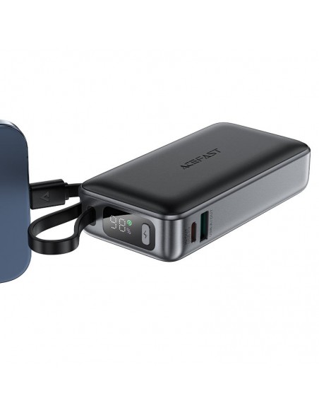 Išorinė baterija Power Bank Acefast M7-10000 PD30W With Cable 10000mAh juoda