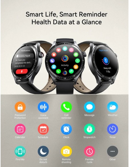 Išmanusis laikrodis Joyroom JR-FC2 Pro Classic Series Smart Watch (Make/Answer Call) Moonlight Silver