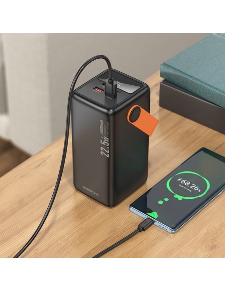 Išorinė baterija Power Bank Borofone BJ66B 22.5W+PD20W 60000mAh juoda