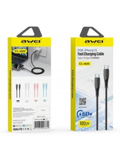 USB kabelis Awei CL-182i USB-C to Lightning 1.0m baltas