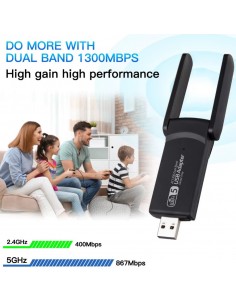 USB Wi-Fi adapteris Reach UWA-1 1300Mbps 802.11ac/a/b/g/n juodas 2