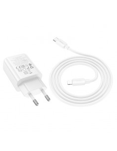 Įkroviklis Hoco N62 30W GaN USB-C + USB-C to Lightning cable 1.0m baltas 2
