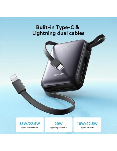 Išorinė baterija Power Bank Joyroom JR-PBF27 22.5W Mini 10000mAh juoda