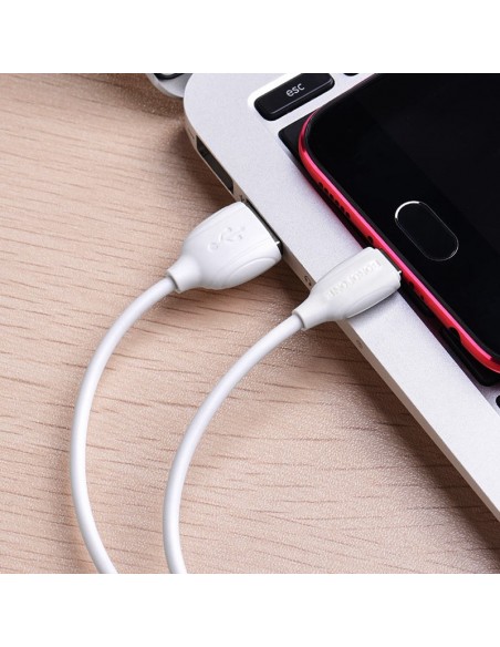 USB kabelis Borofone BX19 USB-A to MicroUSB 1.0m baltas