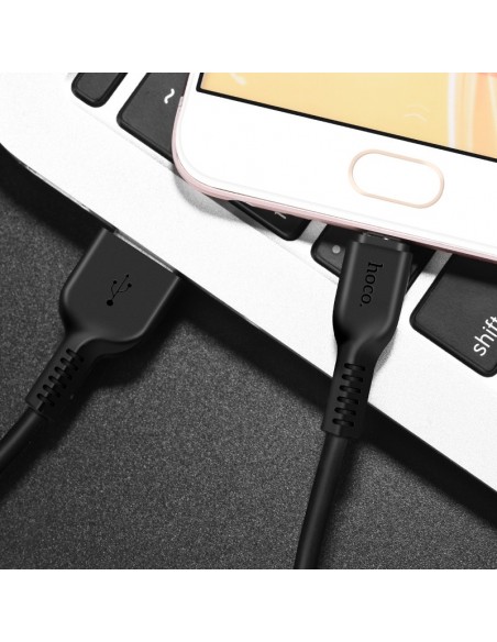 USB kabelis Hoco X20 USB-A to MicroUSB 2.0m juodas