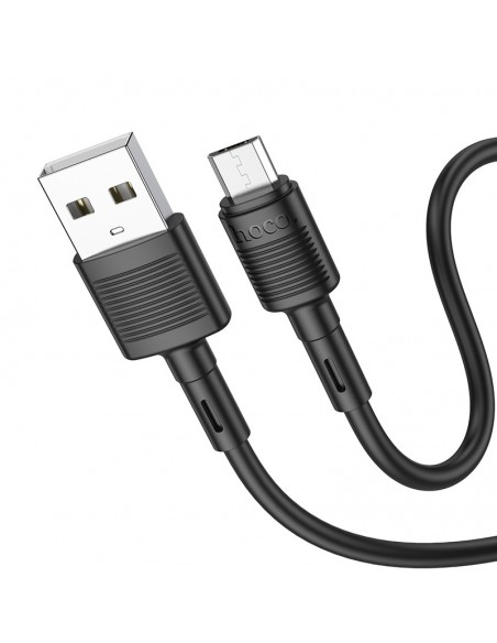 USB kabelis Hoco X83 USB-A to MicroUSB 1.0m juodas
