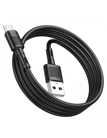 USB kabelis Hoco X83 USB-A to MicroUSB 1.0m juodas