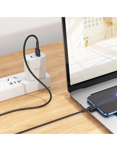 USB kabelis Hoco X83 USB-A to MicroUSB 1.0m juodas