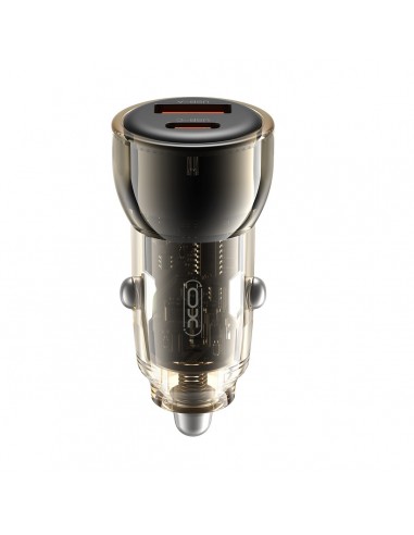Automobilinis įkroviklis XO CC60 USB-A/USB-C 60W juodas