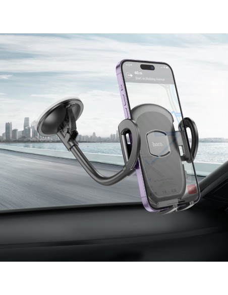 Automobilinis telefono laikiklis Hoco H10 (windshield) juodas