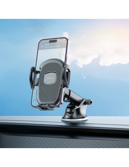 Automobilinis telefono laikiklis Hoco H9 (dashboard) juodas