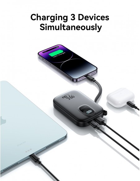 Išorinė baterija Power Bank Joyroom JR-PBF18 22.5W with Lightning cable 10000mAh juoda