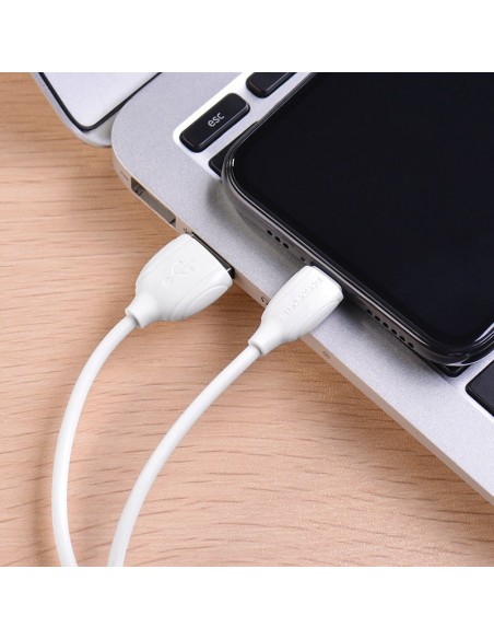 USB kabelis Borofone BX19 USB-A to Lightning 1.0m baltas