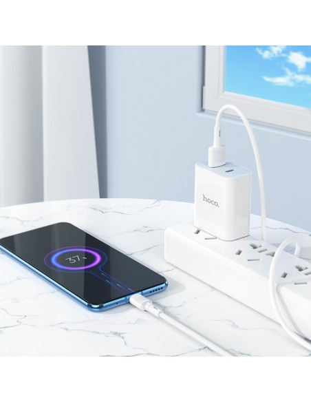 USB kabelis Hoco X83 USB-A to MicroUSB 1.0m baltas